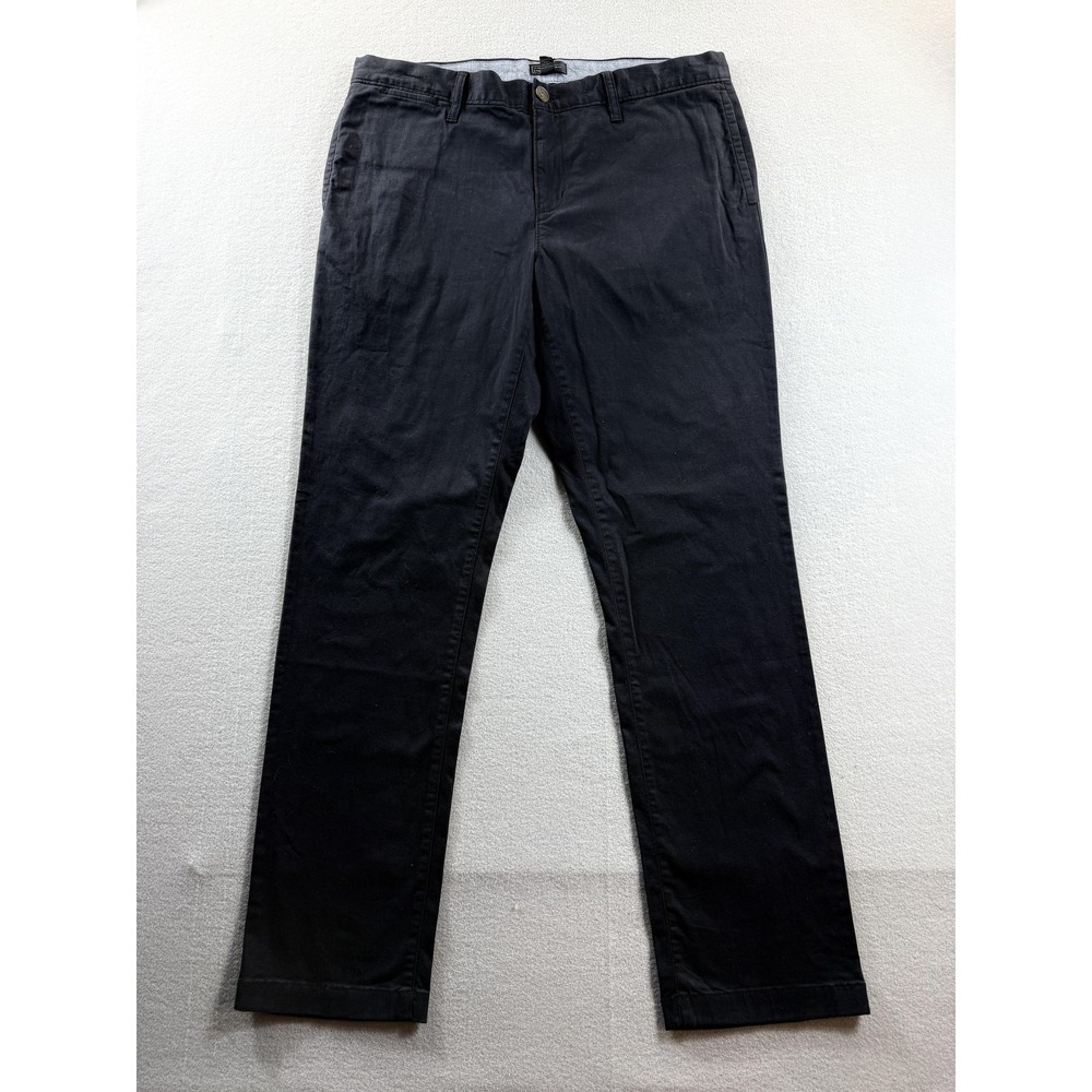 14th & Union Pants Men 38x32 Black Chino Stretch Cotton Slim Straight Leg Casual